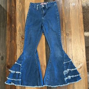 Cowgirl Hardware Jeans with Layered and Wide Bells